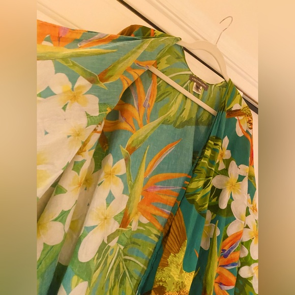 Wow! Washed unworn. KATE & MALLORY OS 32” lSwimsuit cover Hawaiian Poncho Wrap - Picture 7 of 11